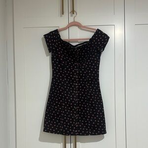 Forever 21 Black Dress with Pink Floral Pattern